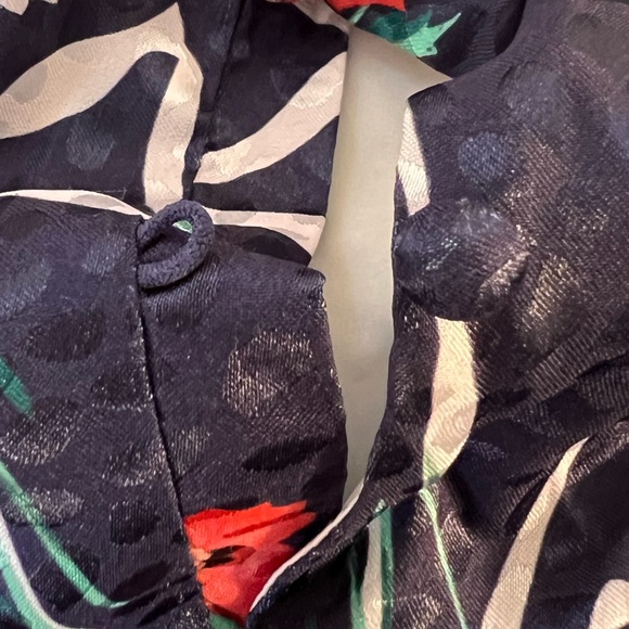 BURRYCO Floral Print Mini Puff Sleeve Lace Collar Flowy Dress Size 4 - Picture 9 of 16